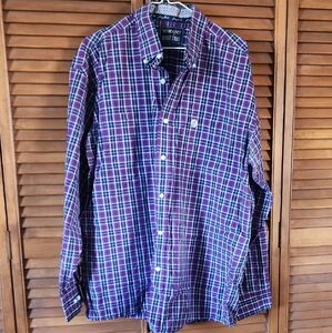 Wrangler Men's Plaid Shirt in Purple and Blue